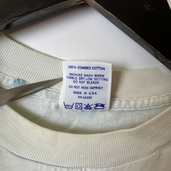 Vintage 90s Jamaica Joe's T Shirt Womens Green White Medium M USA Single Stitch - Picture 6 of 16